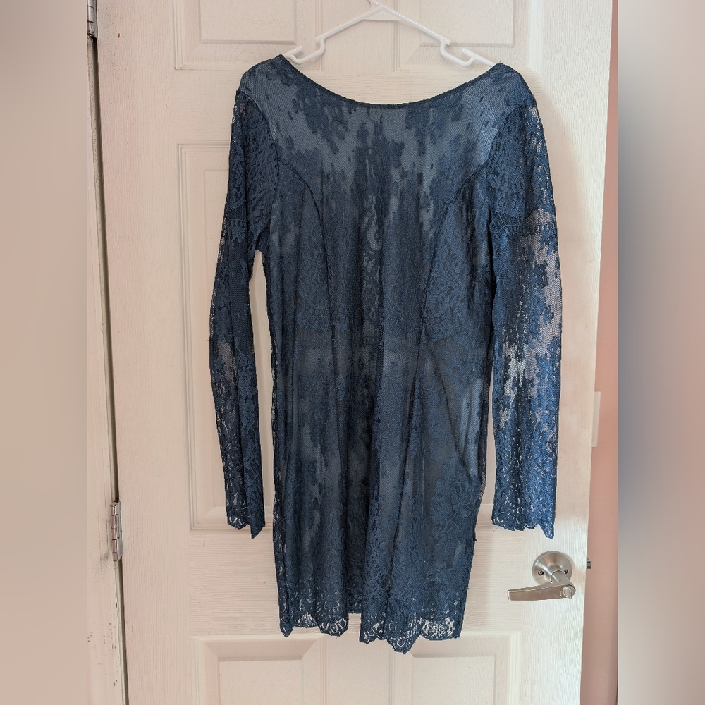 Free People Blue Lace Bodycon Dress